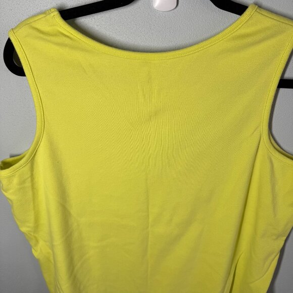 Studio Works Womens Yellow Knit Tank Top 1X 100% Cotton Summer Casual - Picture 5 of 8